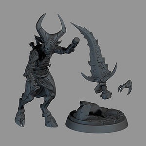 Demon sword bearer, 28/32mm resin miniatures for TTRPG, wargames and painting - Ravenous Miniatures