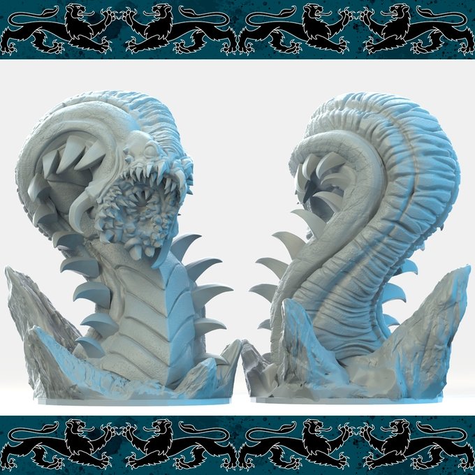 Demonic worm, Resin miniatures 11:56 (28mm / 34mm) scale - Ravenous Miniatures