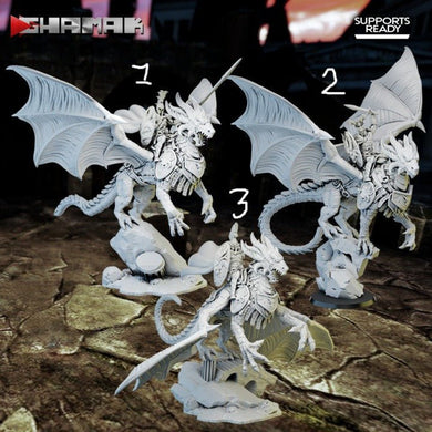 Dragon riders, Resin miniatures 11:56 (28mm / 32mm) scale - Ravenous Miniatures