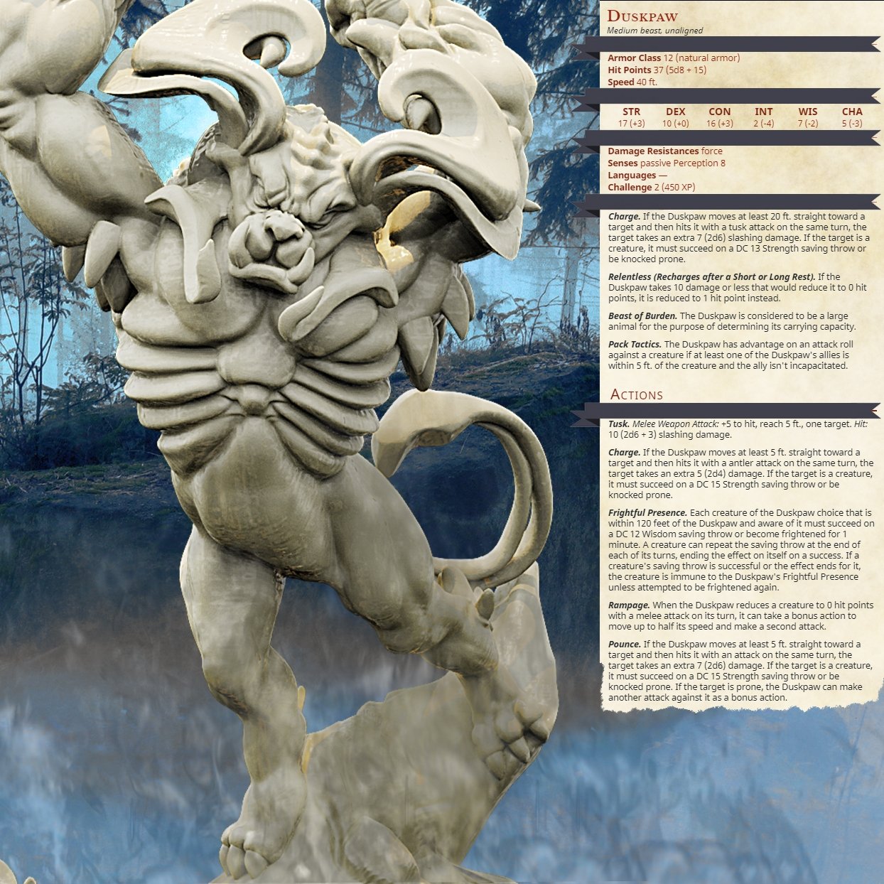 Duskpaw, Resin miniatures 11:56 (28mm / 34mm) scale - Ravenous Miniatures