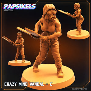 Female Crazy Mind Vandals, Resin miniatures 11:56 (28mm / 32mm) scale - Ravenous Miniatures