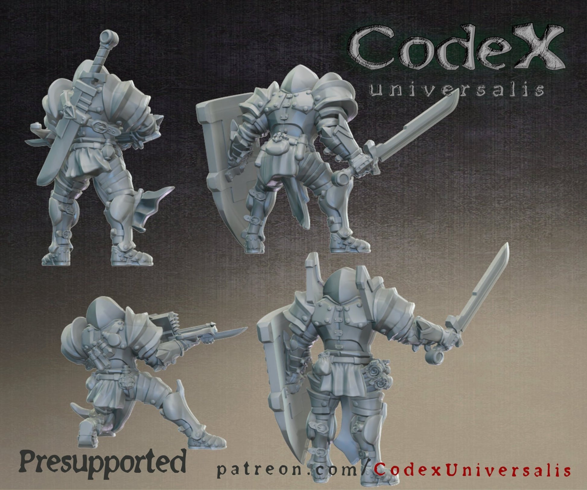 first knight set 1, 3d Printed Miniatures by Codex Universalis - Ravenous Miniatures
