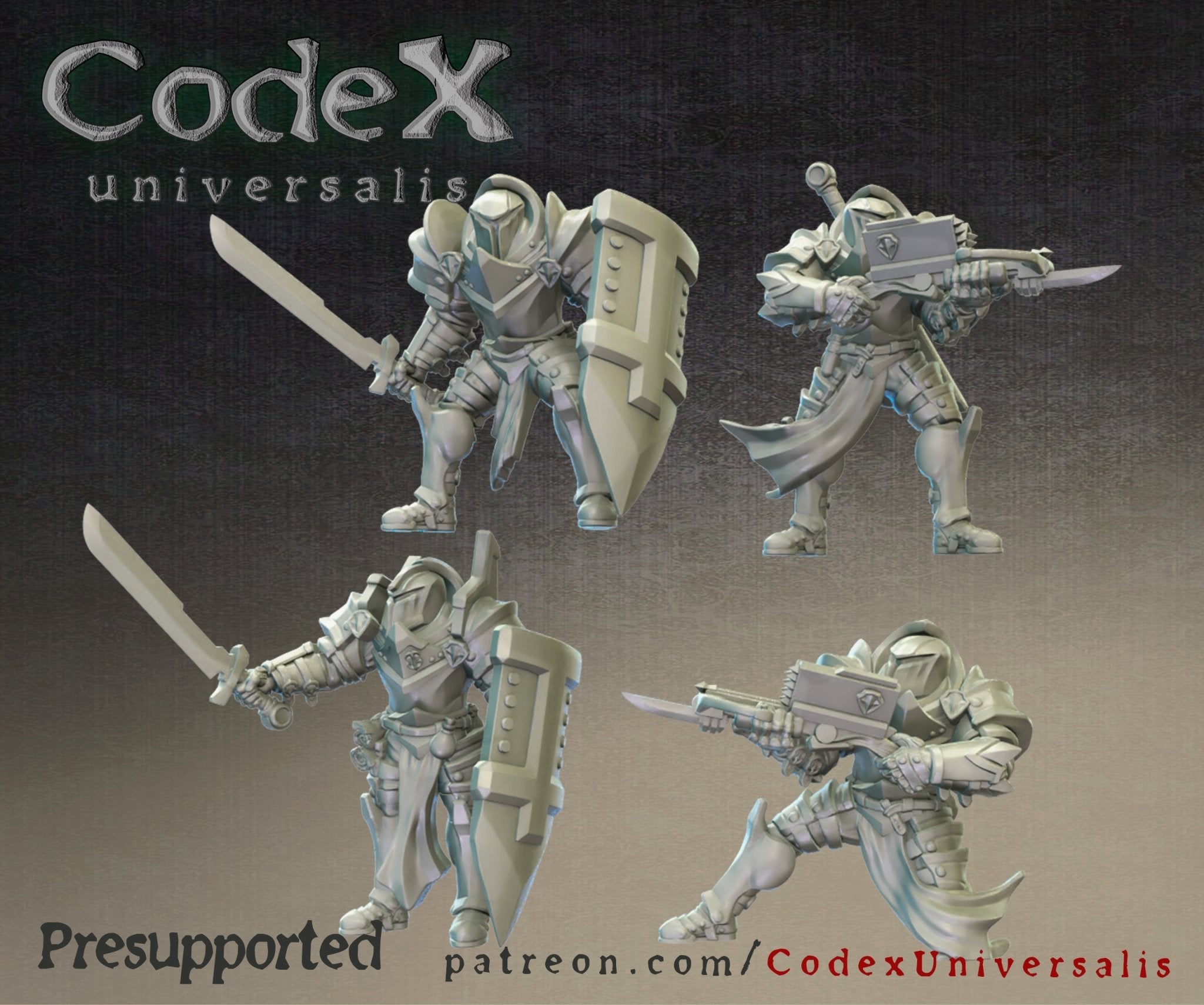 Codex Universalis first knight set 1, 3d Printed Miniatures by Codex Universalis ...