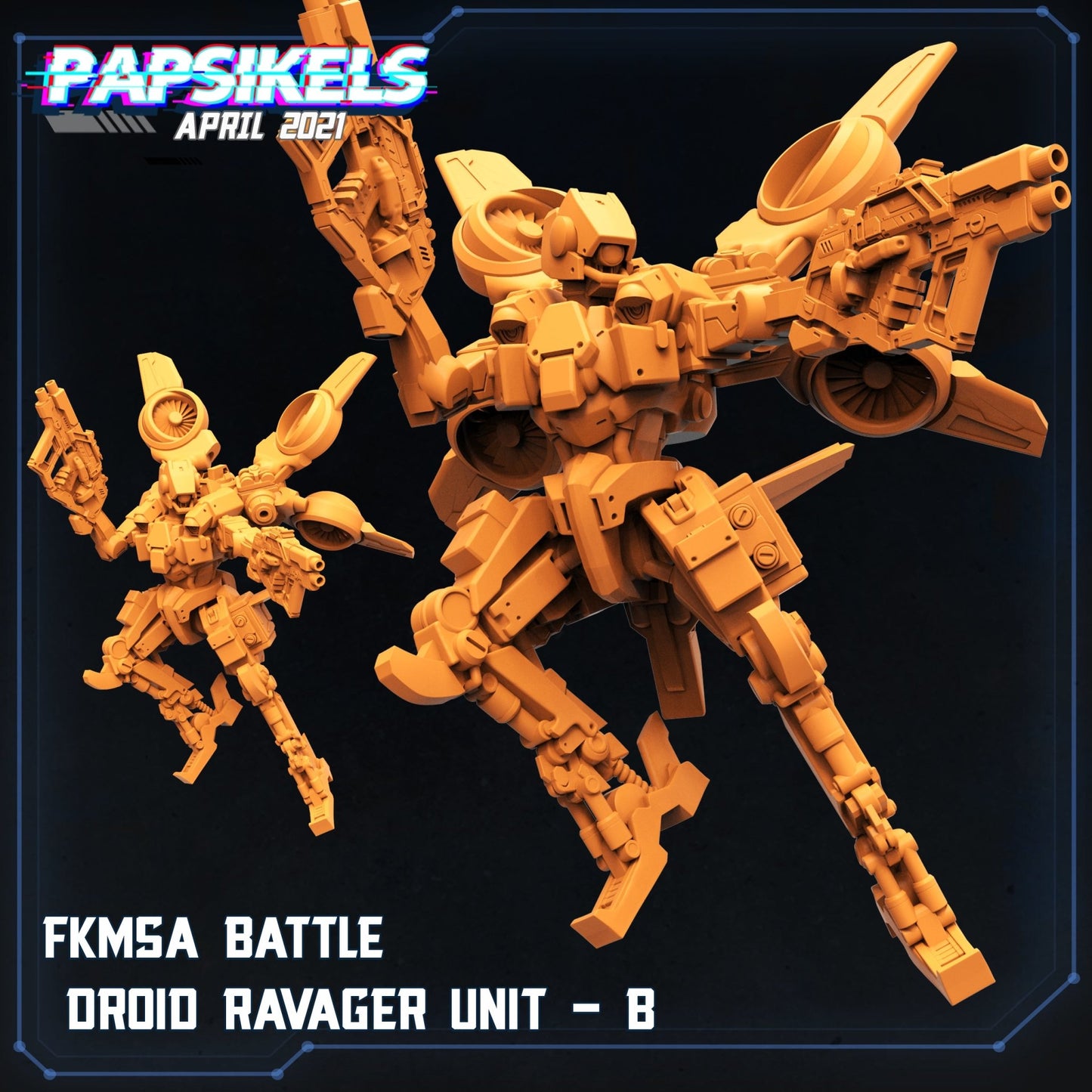 FKMSA Battle Droid, 32mm Scale 3d Printed Resin Miniatures - Ravenous Miniatures