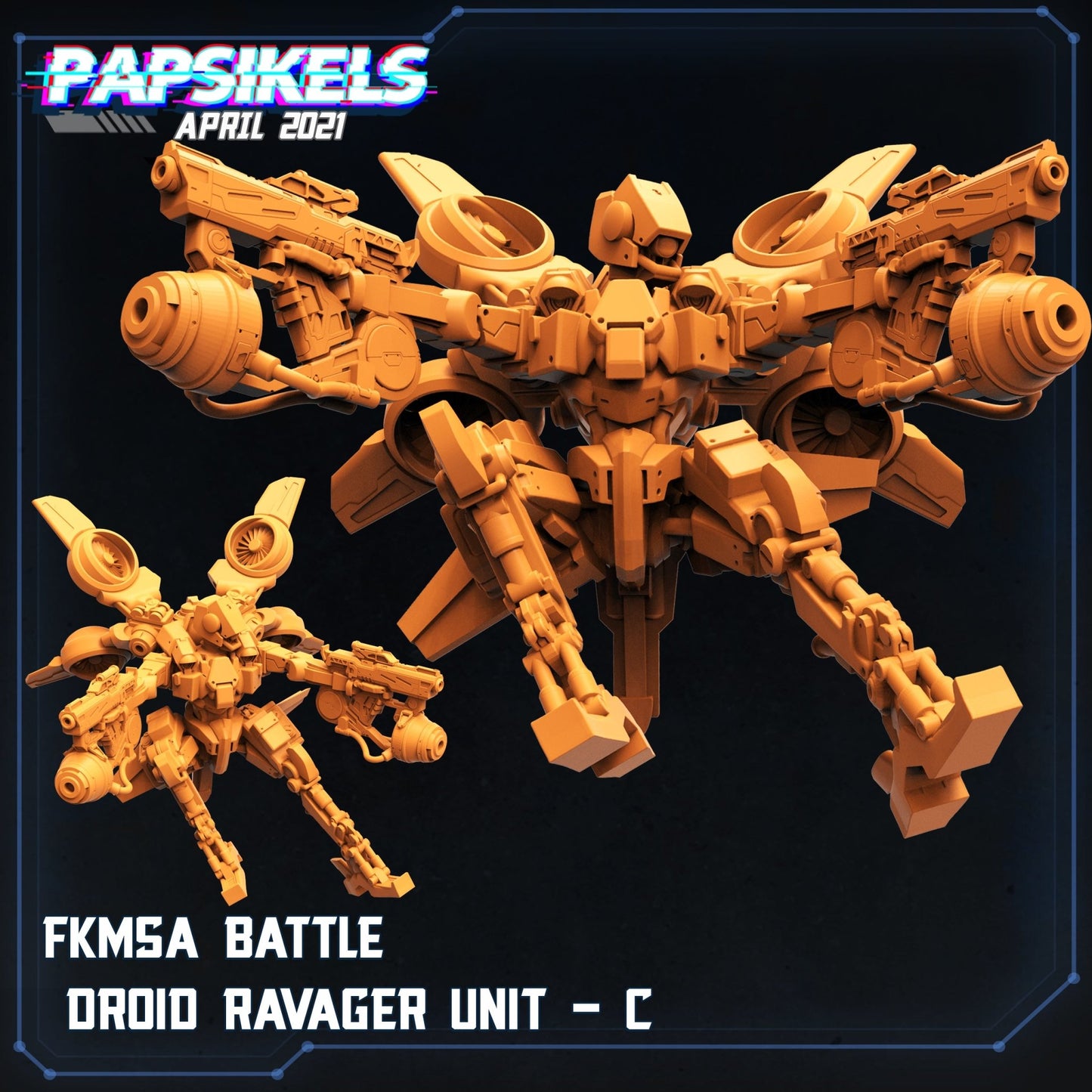 FKMSA Battle Droid, 32mm Scale 3d Printed Resin Miniatures - Ravenous Miniatures