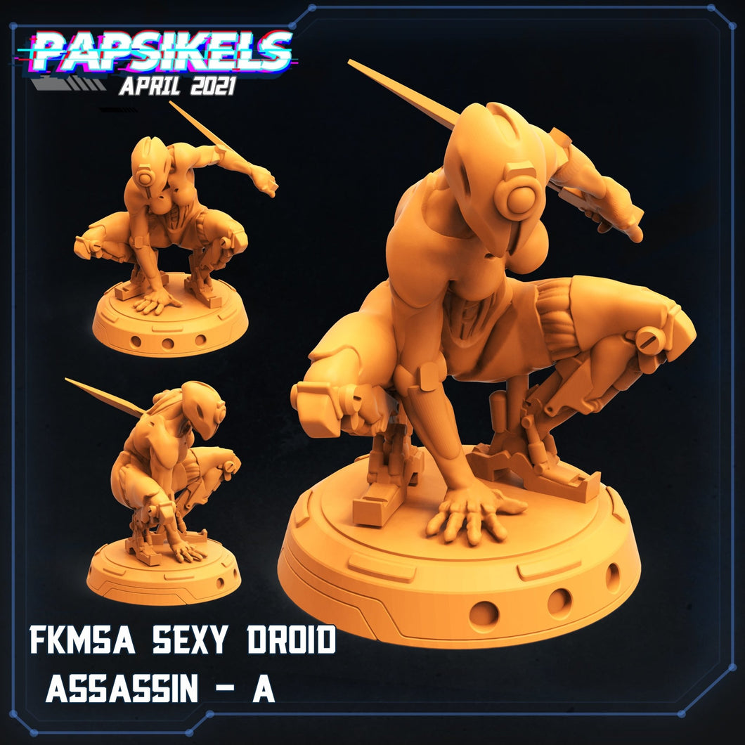 FKMSA sexy Assassin Droid, 32MM Scale 3d Printed Resin Miniatures - Ravenous Miniatures