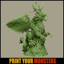 Load image into Gallery viewer, Forest Dragon (60mm), 28/32mm resin miniatures for TTRPG and wargames - Ravenous Miniatures
