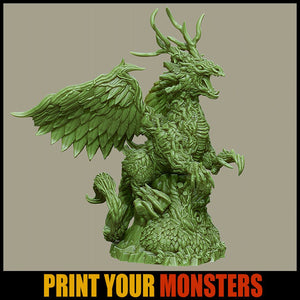 Forest Dragon (60mm), 28/32mm resin miniatures for TTRPG and wargames - Ravenous Miniatures