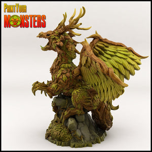Forest Dragon (60mm), 28/32mm resin miniatures for TTRPG and wargames - Ravenous Miniatures