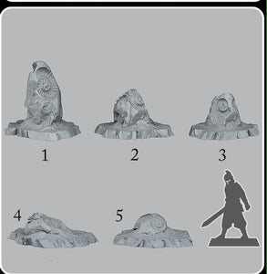 Fossil rocks, 28/32mm resin miniatures for TTRPG and wargames - Ravenous Miniatures