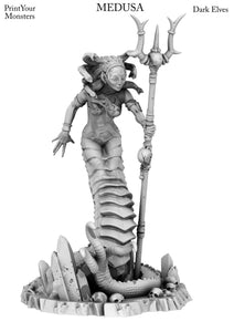 Giant Medusa, resin miniatures for TTRPG and wargames - Ravenous Miniatures