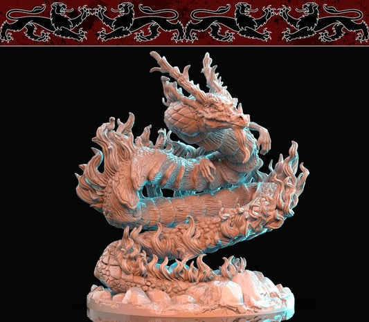 Gold dragon, Resin miniatures 11:56 (28mm / 32mm) scale - Ravenous Miniatures