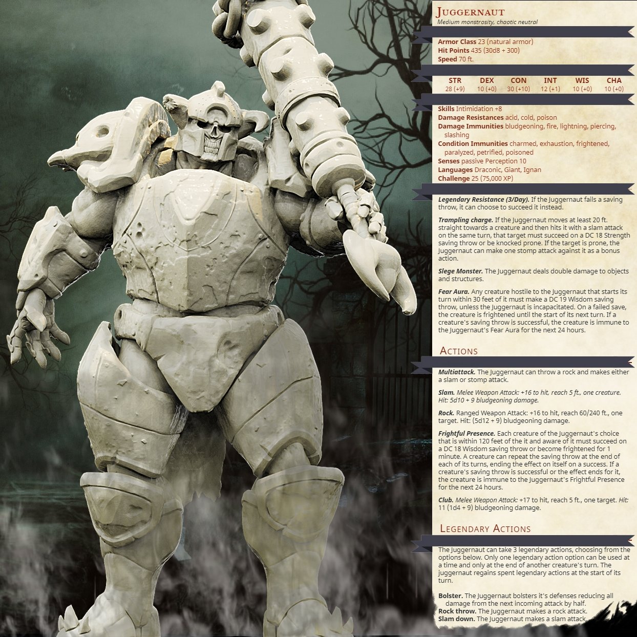 Juggernaut, Resin miniatures 11:56 (28mm / 34mm) scale - Ravenous Miniatures
