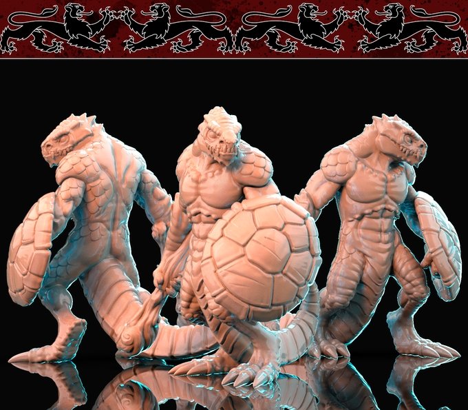 Lizard Folk, Resin miniatures 11:56 (28mm / 32mm) scale - Ravenous Miniatures