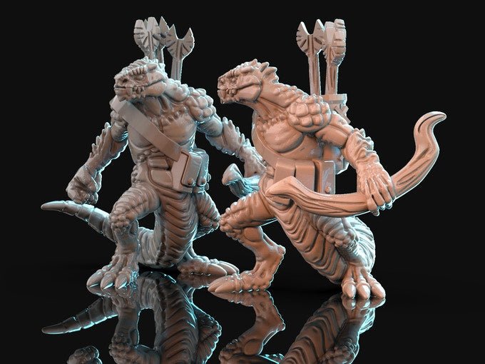 Lizard Folk, Resin miniatures 11:56 (28mm / 32mm) scale - Ravenous Miniatures