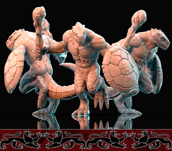 Lizard Folk, Resin miniatures 11:56 (28mm / 32mm) scale - Ravenous Miniatures