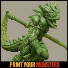 Load image into Gallery viewer, Lizardfolk Charger - Ravenous Miniatures
