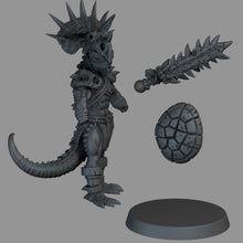 Load image into Gallery viewer, Lizardfolk Tribe guard - Ravenous Miniatures
