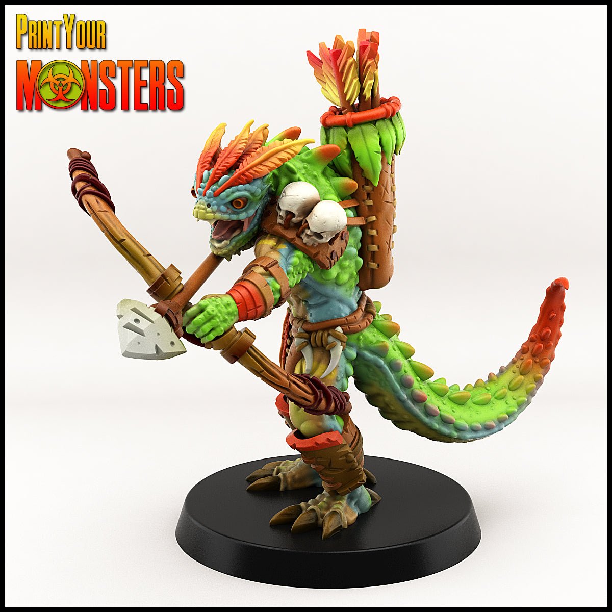 Lizardfolk warband, resin 3D printed miniatures by Printyourmonster - Ravenous Miniatures