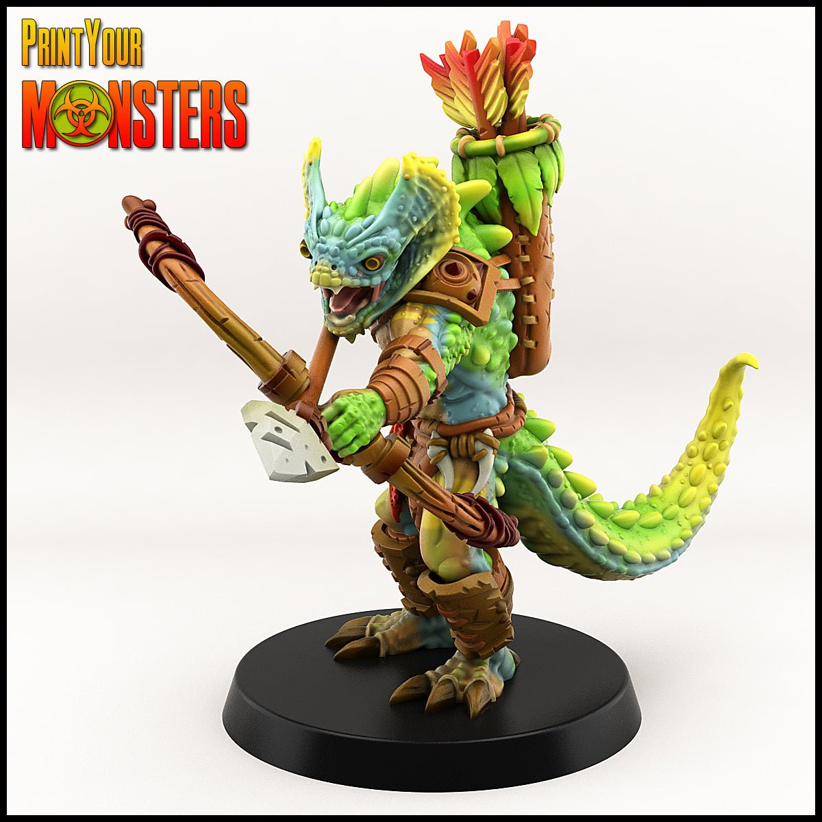 Lizardfolk warband, resin 3D printed miniatures by Printyourmonster - Ravenous Miniatures