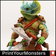 Load image into Gallery viewer, Lizardfolk warrior - Ravenous Miniatures

