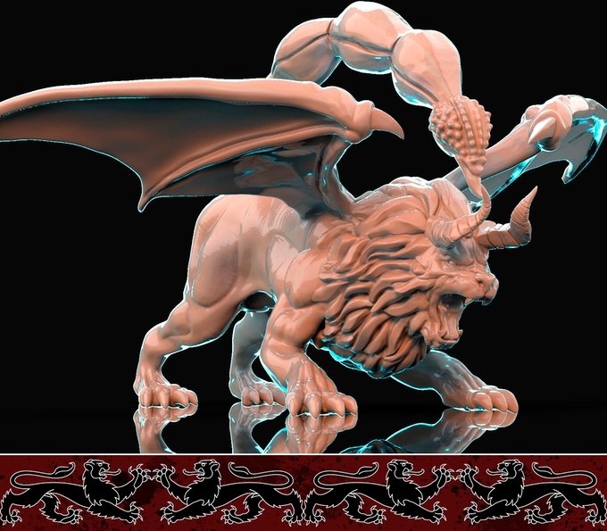 Manticore, Resin miniatures 11:56 (28mm / 32mm) scale - Ravenous Miniatures
