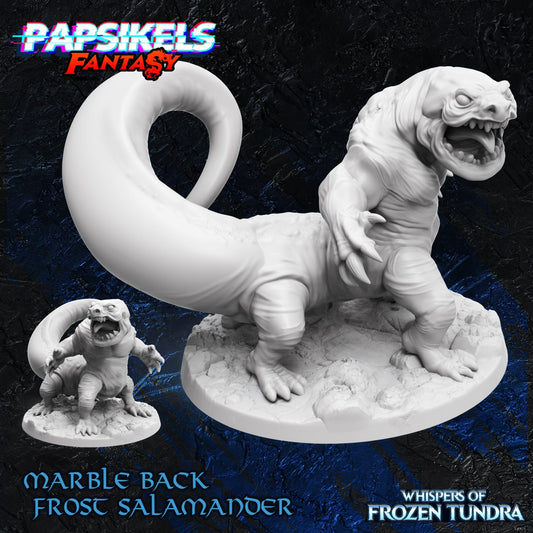 Marbled black Salamander, 3d Printed Resin Miniatures - Ravenous Miniatures