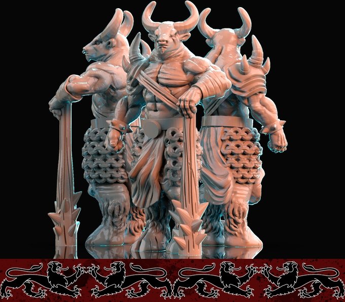Minotaur, Resin miniatures 11:56 (28mm / 32mm) scale - Ravenous Miniatures