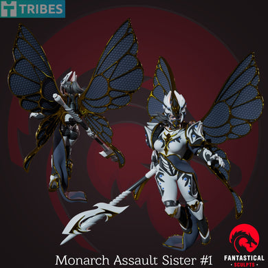 Monarch Assault Sisters, Unpainted Resin Miniature Models. - Ravenous Miniatures