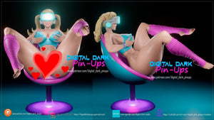 NSFW Chair Gamer girl, Pin-up Miniatures by Digital Dark - Ravenous Miniatures