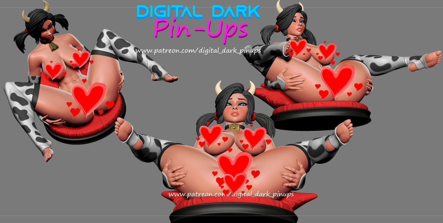 NSFW Cow Girl, Pin-up Miniatures by Digital Dark - Ravenous Miniatures