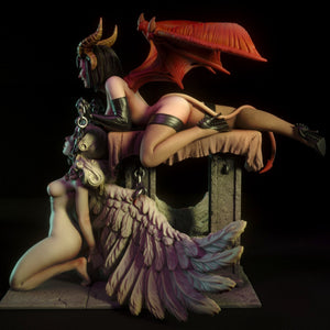 NSFW Demon and Angel, Pin-up Miniatures by Torrida - Ravenous Miniatures