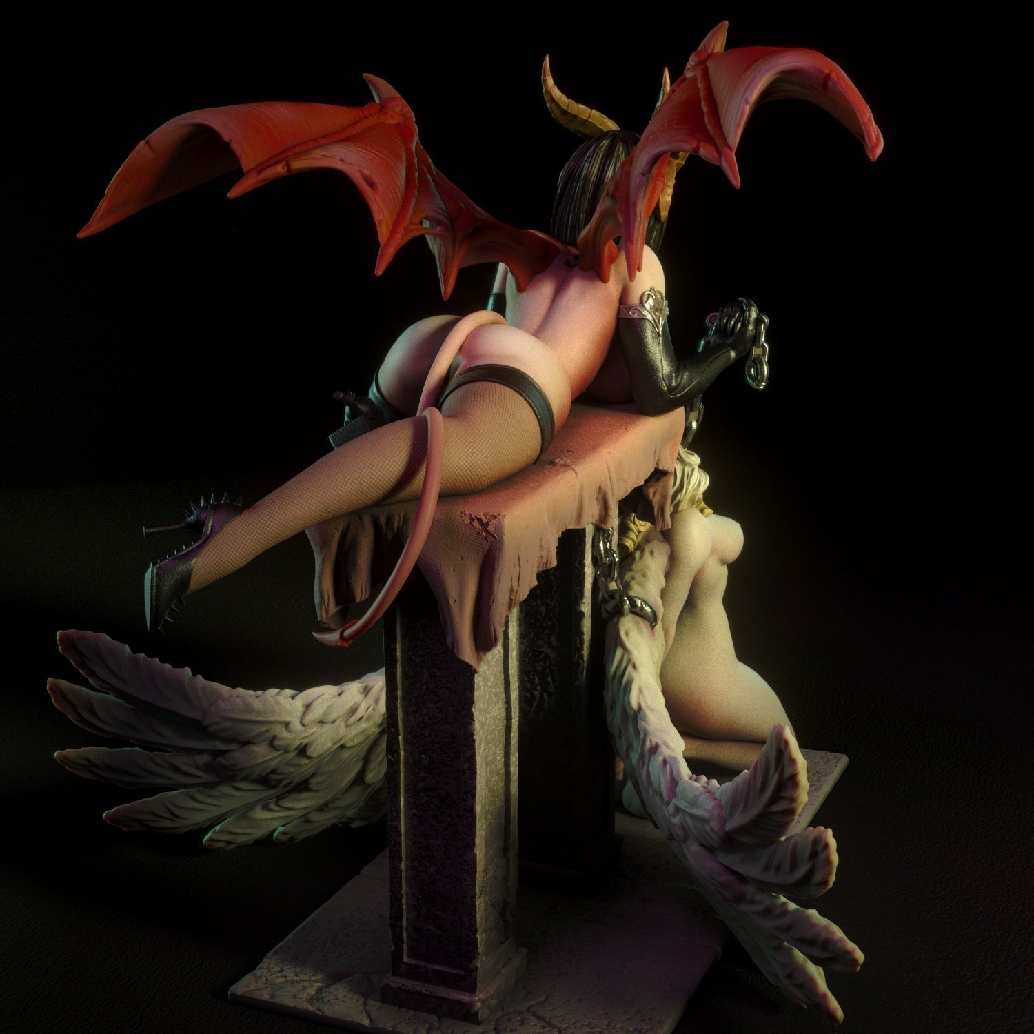 NSFW Demon and Angel, Pin-up Miniatures by Torrida - Ravenous Miniatures