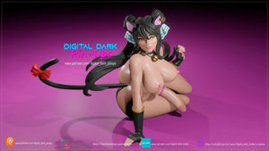 NSFW Futa Furry kitty, Pin-up Miniatures by Digital Dark - Ravenous Miniatures