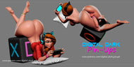 NSFW Futa Gamer girl Tails, Pin-up Miniatures by Digital Dark - Ravenous Miniatures
