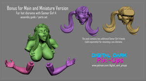 NSFW Gamer Girl Focused, Pin-up Miniatures by Digital Dark (Unpainted) - Ravenous Miniatures
