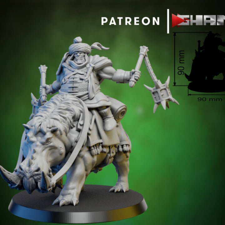 Ogre Hyppo riders, Resin miniatures 11:56 (28mm / 32mm) scale - Ravenous Miniatures