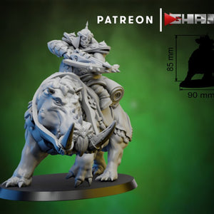 Ogre Hyppo riders, Resin miniatures 11:56 (28mm / 32mm) scale - Ravenous Miniatures