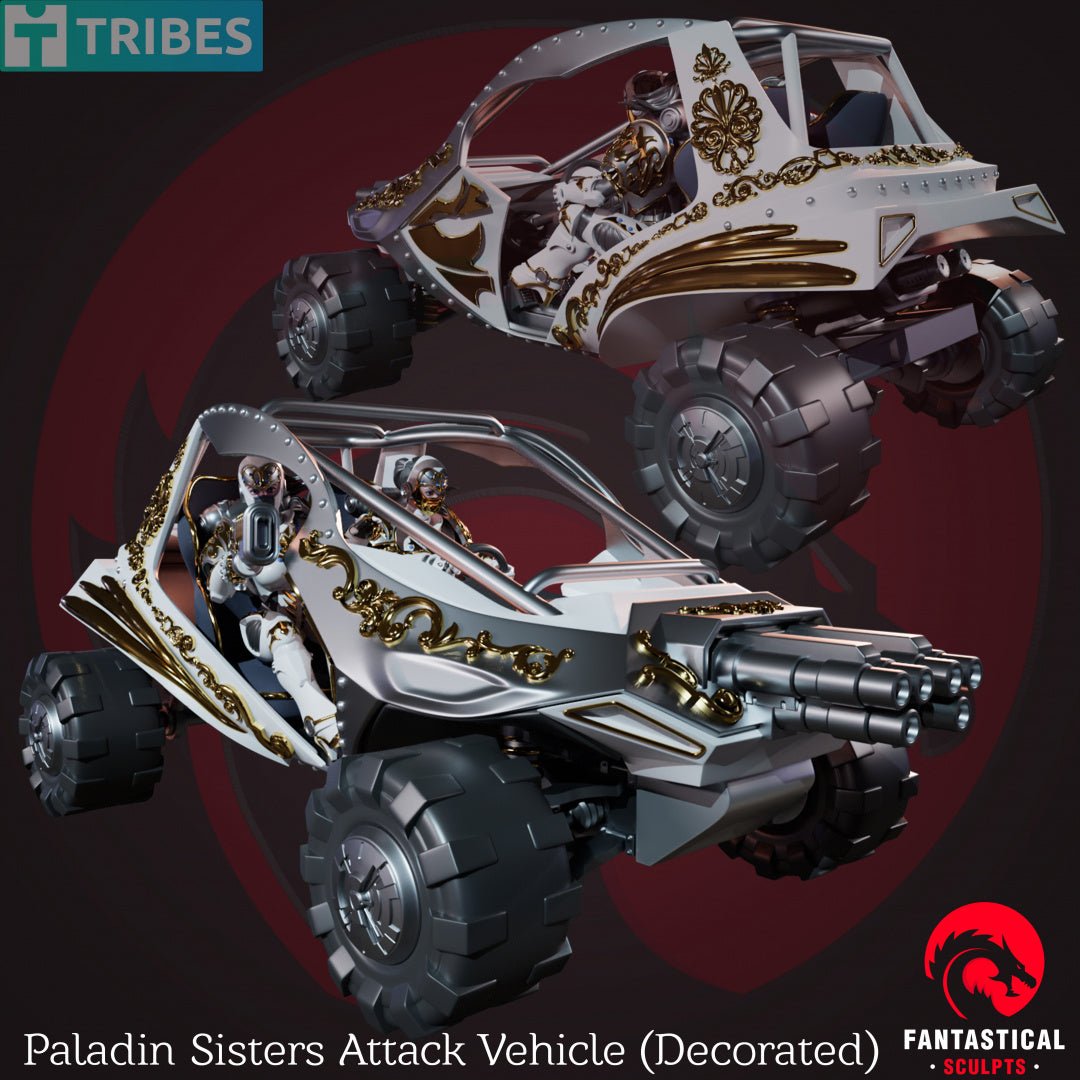Paladin Sisters attack vehicle, Unpainted Resin Miniature Models. - Ravenous Miniatures