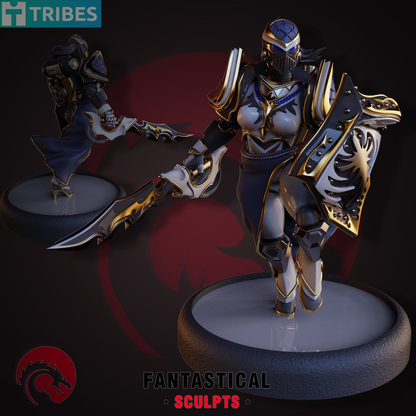 Paladin Sisters heavy, Unpainted Resin Miniature Models. - Ravenous Miniatures