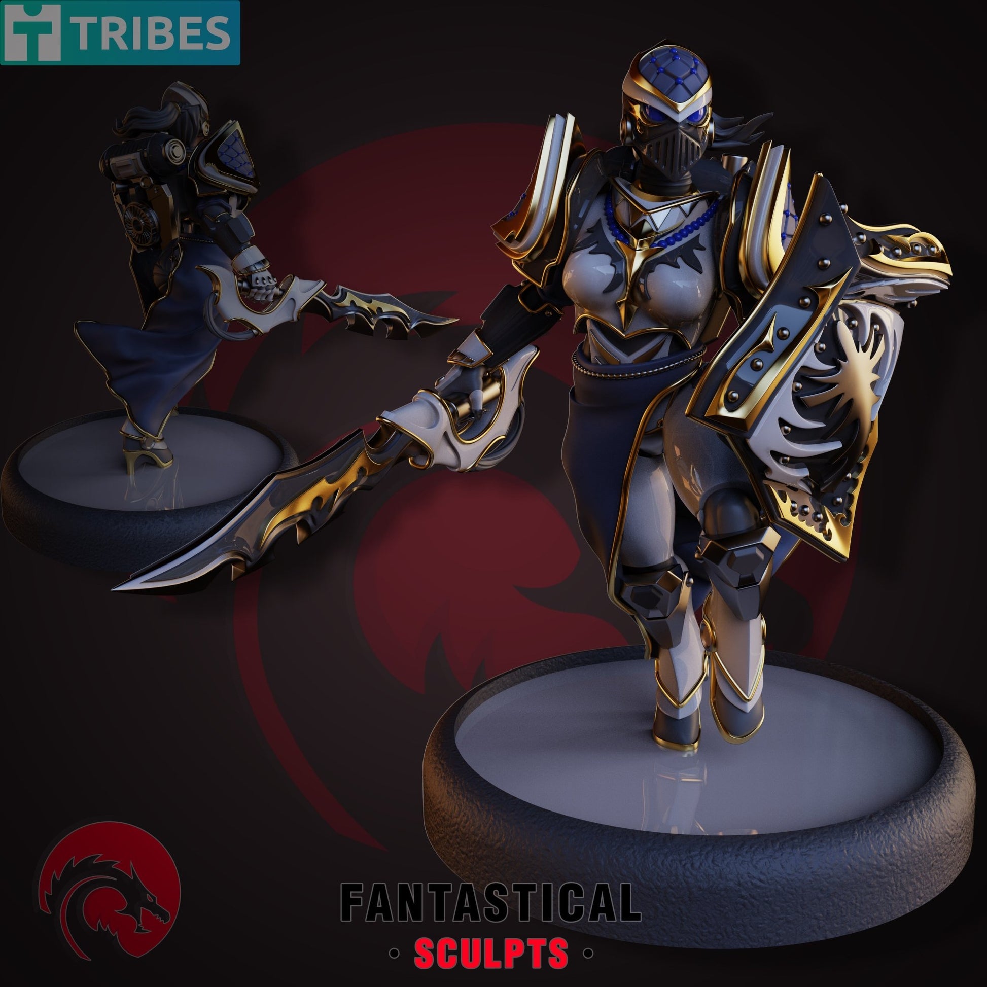 Paladin Sisters heavy, Unpainted Resin Miniature Models. - Ravenous Miniatures