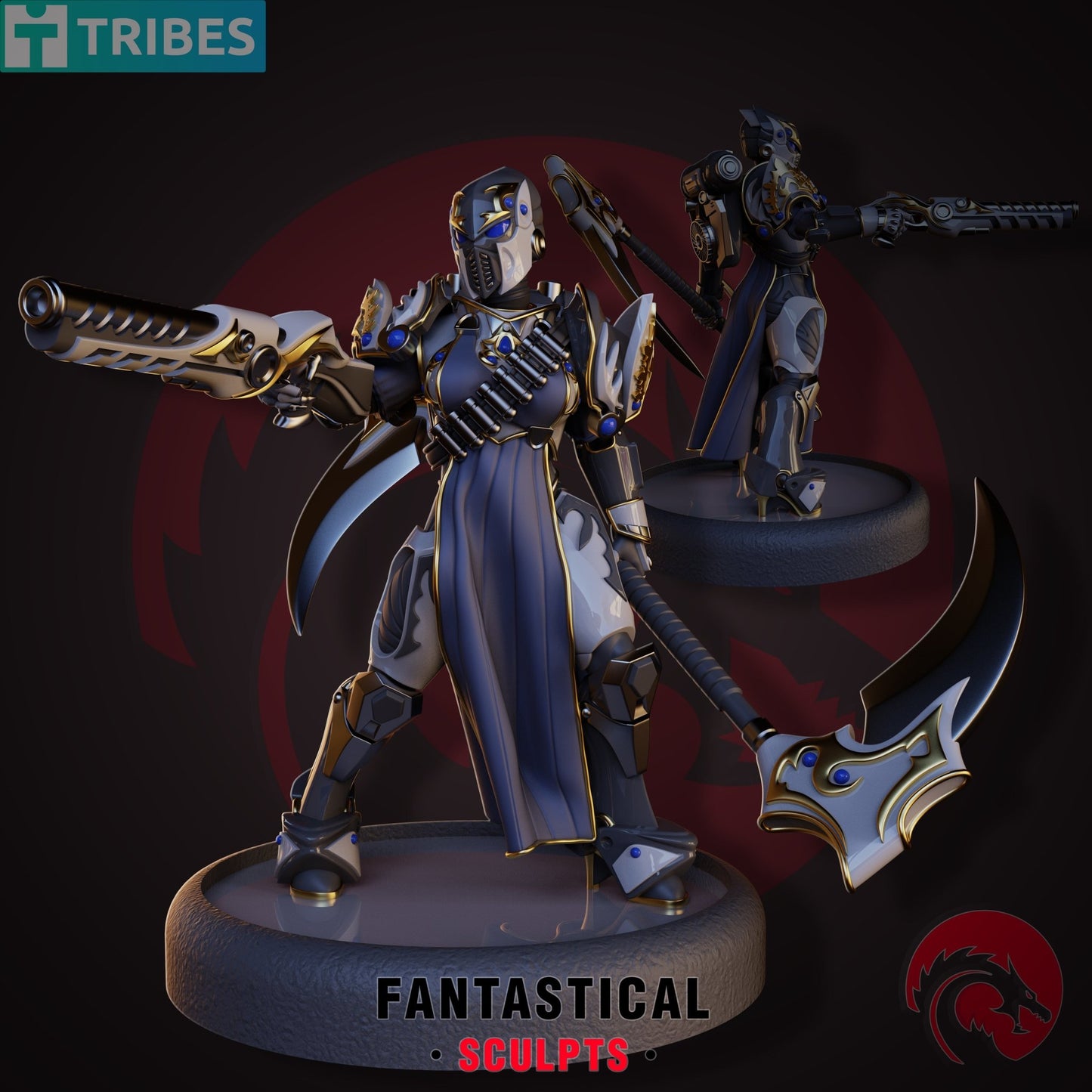Paladin Sisters heavy, Unpainted Resin Miniature Models. - Ravenous Miniatures