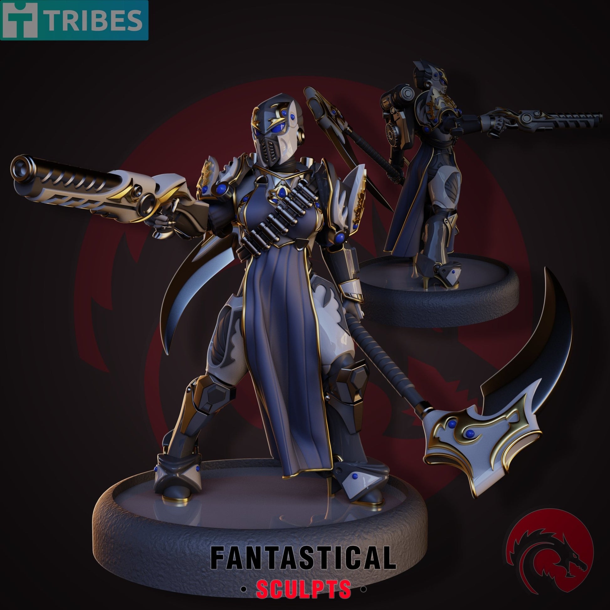 Paladin Sisters heavy, Unpainted Resin Miniature Models. - Ravenous Miniatures
