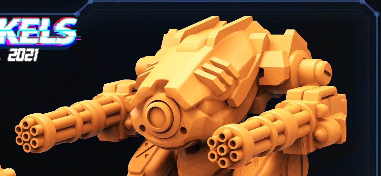 PAPZ Industries Battle Mech, 3d Printed Resin Miniatures - Ravenous Miniatures