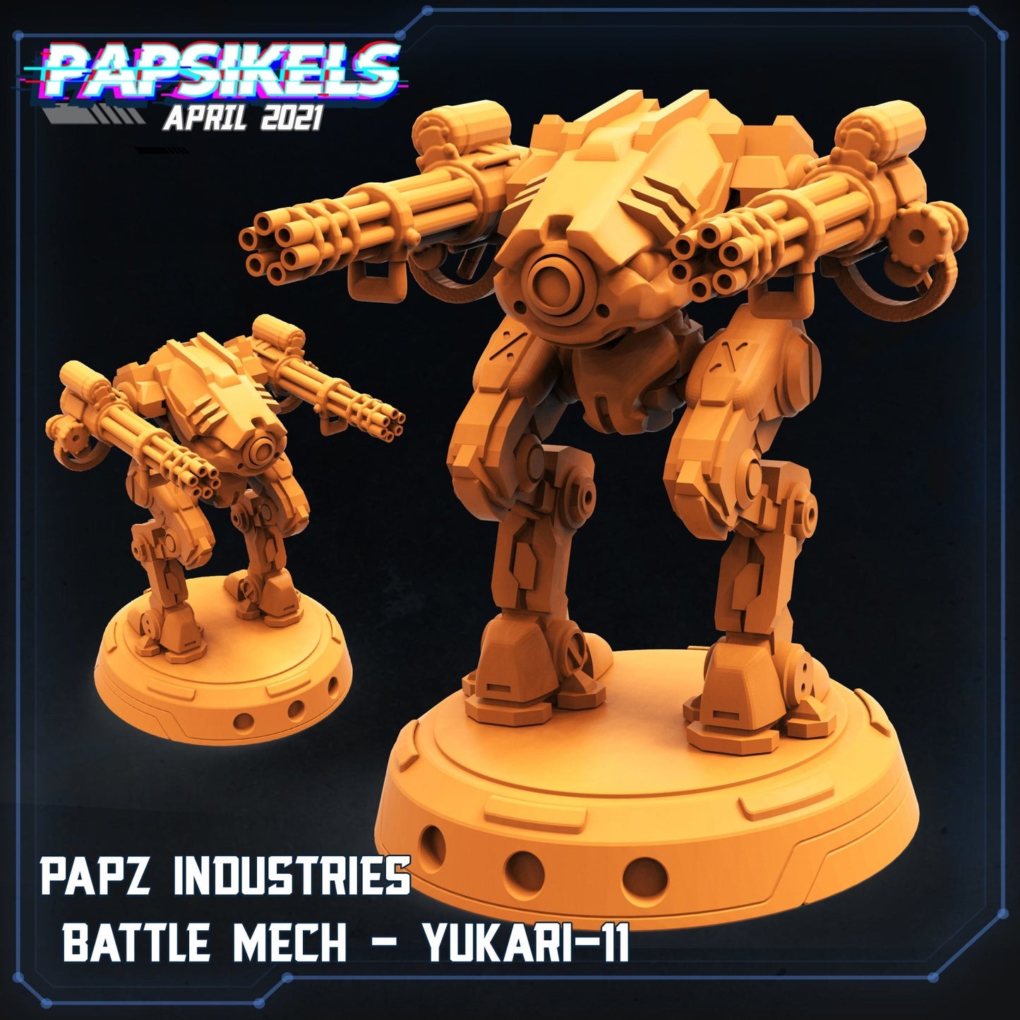 PAPZ Industries Battle Mech, 3d Printed Resin Miniatures - Ravenous Miniatures
