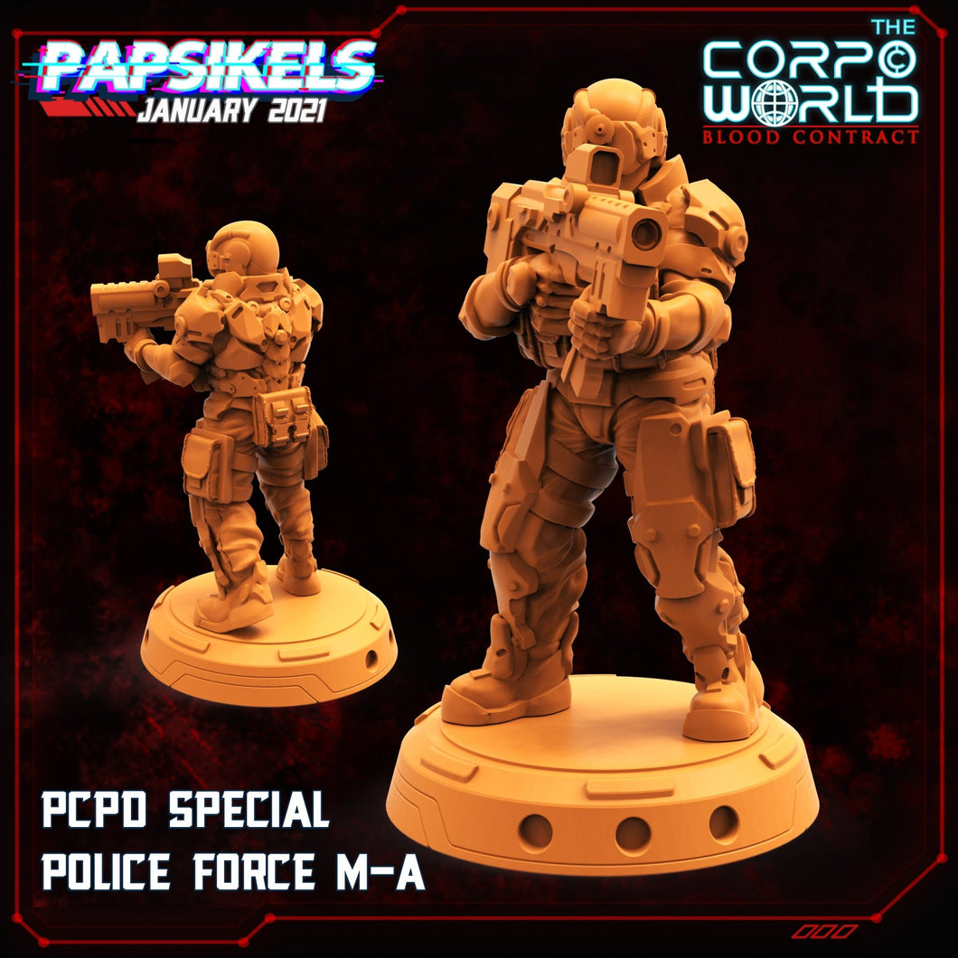 PCPD Special Police force, 3d Printed Resin Miniatures - Ravenous Miniatures