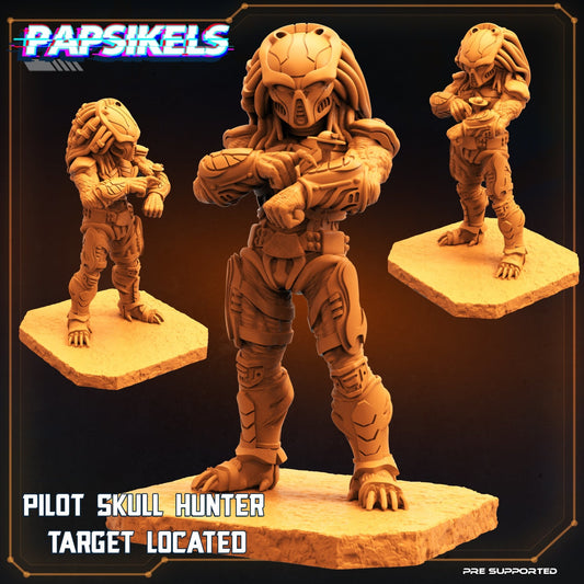 Pilot skull hunter, Resin miniatures, unpainted and unassembled - Ravenous Miniatures