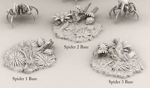 Poisonous spiders 3pack (25/50mm) resin miniatures for TTRPG and wargames - Ravenous Miniatures