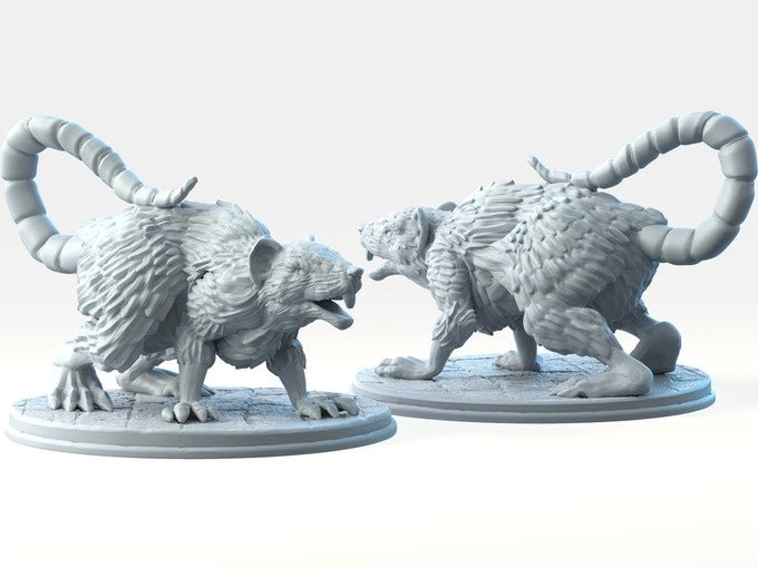 Rats, Resin miniatures 11:56 (28mm / 34mm) scale - Ravenous Miniatures