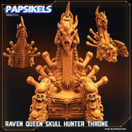 Raven Queen skull hunter throne, Resin miniatures, unpainted and unassembled - Ravenous Miniatures